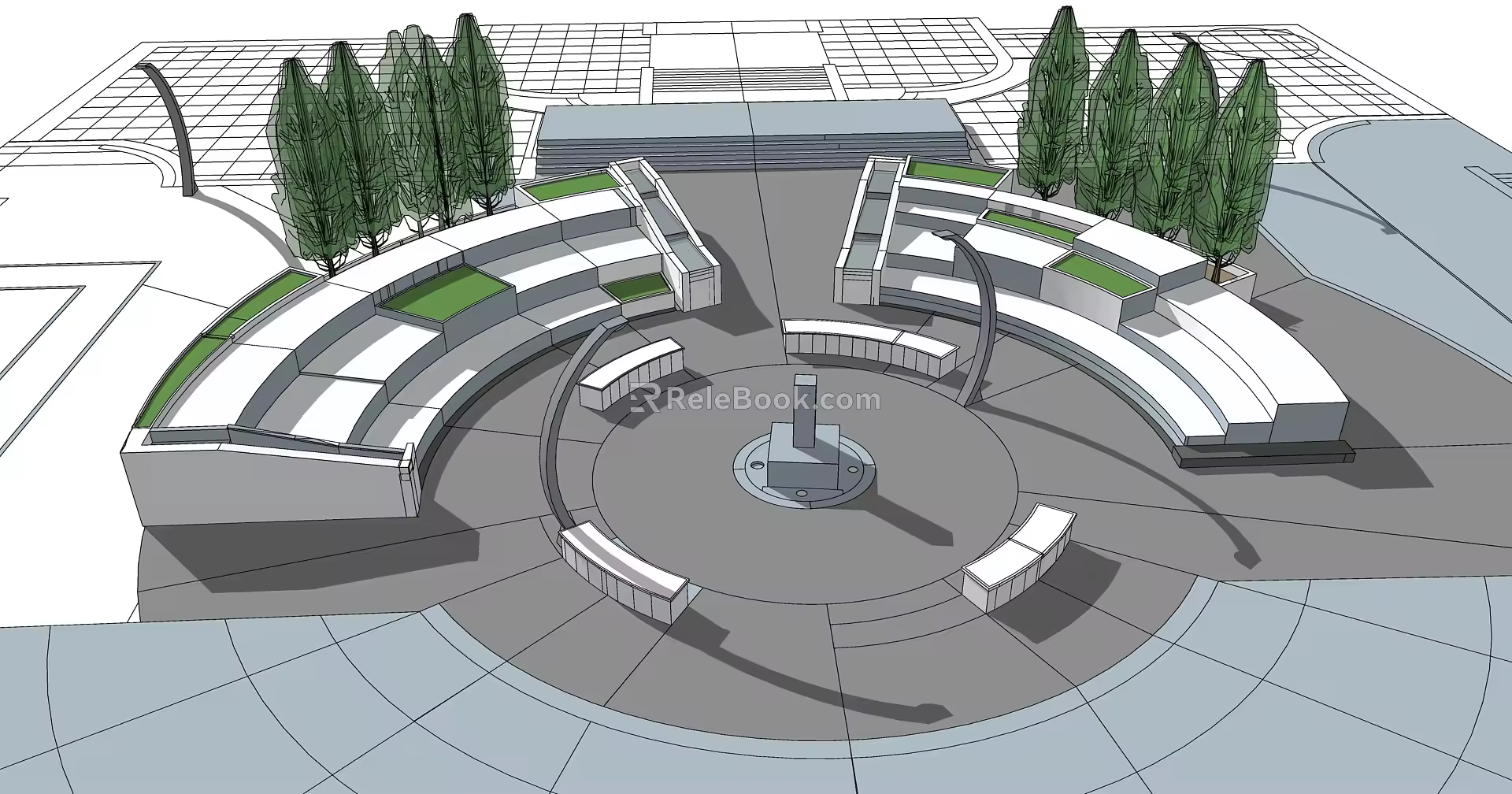 Modern Square View 3d model