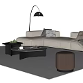 Modern Sofa Coffee Table Combination Fabric Sofa Multi-person Sofa Single Sofa Leather Sofa Stool Floor Lamp Side Table Leisure Chair 3d model