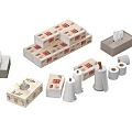 daily necessities paper towel toilet paper 3d model