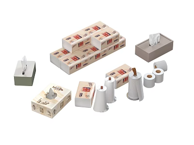 daily necessities paper towel toilet paper 3d model