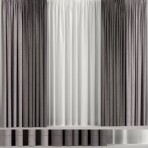 Modern Curtain Window Screen 3d model
