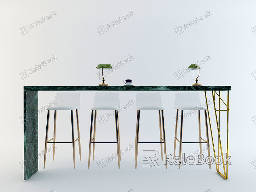 Light Luxury Bar Chair Combination model