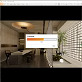Modern Interior Landscape Design With Indoor Trees And Lattice Partition Lighting