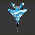 Sleek Blue Fighter Jet Model Featuring Detailed Design And Shiny Surface