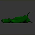 Fresh Green Chili Peppers Displayed on Dark Background for Cooking
