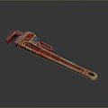 Red Adjustable Wrench Tool with Metal Body and Classic Red Finish