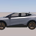 Gray Modern Crossover SUV With Sleek Design And Gold Black Wheels 3d model