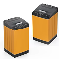 Stylish Orange And Black Washing Machines With Modern Design And Control Panel