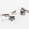 Two Detailed Dragon Figurines With Extended Wings And Metallic Design Elements