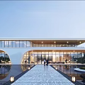 Modern Sales Office Sales Office Building Sales Office Night View Demonstration Area Office Building Public Landscape Pool 3d model
