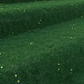 Lush Green Grass Covering Steps With Small Bright Spots On Surface 3d model