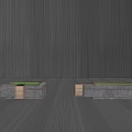 Modern tree pool landscape seat 3d model