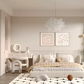 Cozy Kids Room Interior With Soft Tones Bed Decorative Art Chandelier And Rug