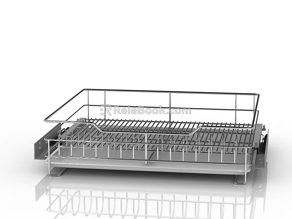 Modern pull basket embedded pull basket 3d model