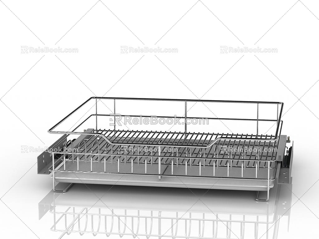 Modern pull basket embedded pull basket 3d model