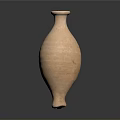 Hand Carved Terracotta Vase With Striped Patterns And Elegant Elongated Body
