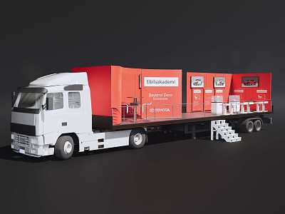 Roving exhibition trailer mobile car showroom 3d model