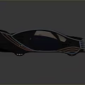 Futuristic Concept Car With Sleek Dark Colored Body Transparent Roof And Illuminated Accents