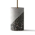 Modern Contemporary Floor Lamps With Brass Metal Frame Concrete Base And Circular Shades