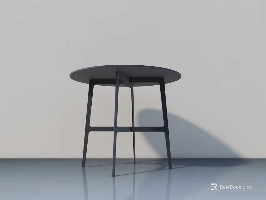 Modern Round Top Side Table With Thin Metal Legs And Sleek Design 3d model 