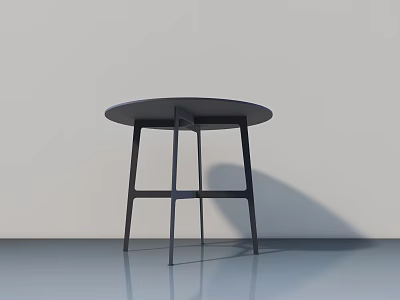 Modern Round Top Side Table With Thin Metal Legs And Sleek Design 3d model