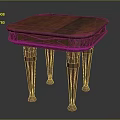 Classic Style Square Top Wooden Table With Carved Details And Decorative Legs