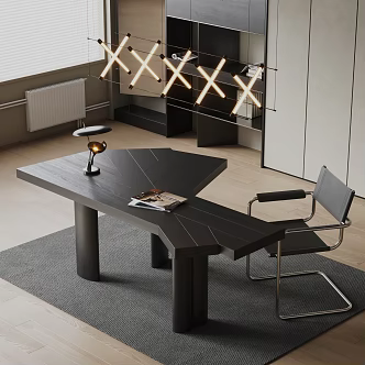 Modern desk chair desk chair combination 3d model