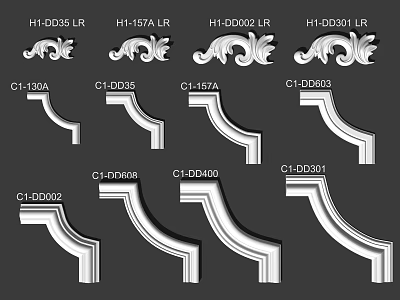 Decorative Gypsum Coving With Various Designs Different Patterns And Styles 3d model