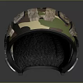 Camouflage Motorcycle Helmet With Reflective Surface And Modern Protective Design 3d model