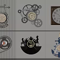Decorative Wall Clock Hangings With Gear Anchor Animal And Welcome Design For Home Decor