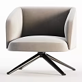 Modern Light Gray Upholstered Leisure Chair With Black Metal Cross Base