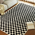 Black and White Plaid Carpet 3d model