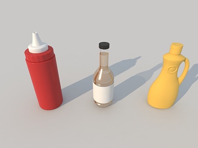 Ketchup bottle salad dressing mayonnaise sesame oil sesame oil wine bottle mustard bottle model