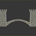 Detailed Medieval Castle Fortress With Stone Towers And Arch Bridge Design