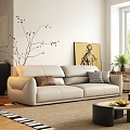 Modern sofa coffee table combination 3d model