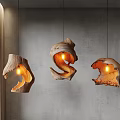 Unique Shaped Wooden Pendant Lights with Natural Irregular Design Warm Glow in Modern Interior