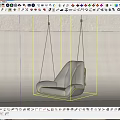 Gray Leather Hanging Outdoor Sofa With Simple Minimalist Design And Ropes