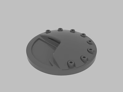 Circular Gray Mechanical Component With Multiple Holes And Central Opening 3d model