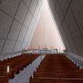 Modern Church Internet Red Church Architecture 3d model