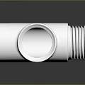 3D Rendered Silver Metal Pipe Fitting With Reflective Surface And Dark Background
