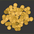 Small Round Shiny Golden Bitcoin Coins As Decorative Household Collection Items