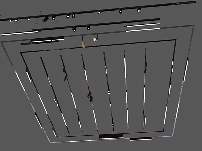 Downlights and Spotlights Ceiling Installation Design For Modern Home Interior 3d model