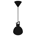 Black Modern Pendant Light With Metal Frame And Dome Shade For Interior Decoration
