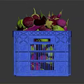 Fresh Vibrant Assorted Colored Vegetables Displayed Together in Blue Plastic Crate