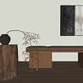 Entrance Shoe Changing Bench 3d model
