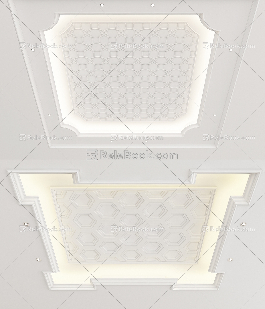 European-style ceiling 3d model