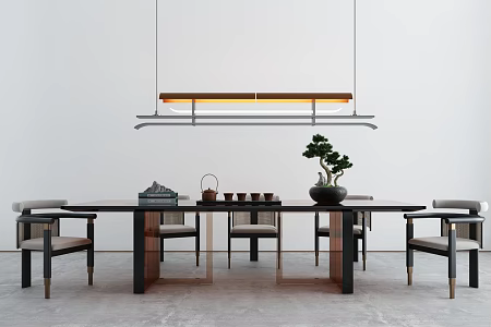 New Chinese Tea Table and Chair 3d model