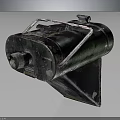 Vintage Industrial Equipment With Metal Bracket Structure And Worn Surface Details