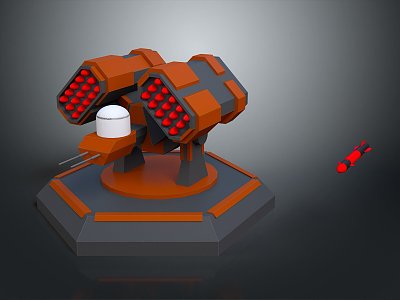 Turret Turntable Railgun Sci-fi Tower Defense Game Tower Defense Sci-fi Turret Game Turret Game Battery model