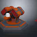 Turret Turntable Railgun Sci-fi Tower Defense Game Tower Defense Sci-fi Turret Game Turret Game Battery 3d model